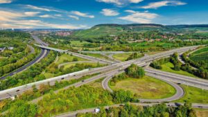 highway, nature, road, freeway, traffic, trees, park, autobahn, transportation, germany